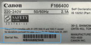 Barcode for serial number on your Printer